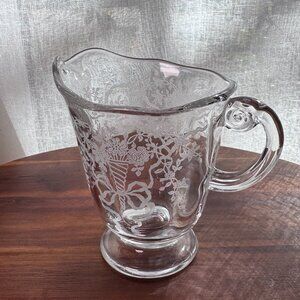 Fostoria Etched Glass Creamer, "Corsage" Pattern, Elegant Depression Era Glass
